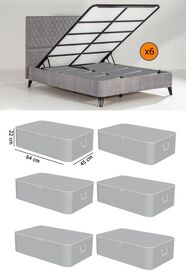 Spartek home textile 6 Adet Lüx Gri -çekyat Baza Tipi Hurc - Baza
