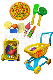 BYZ TOYS Pizza Seti 16 PARCA EVCİLİK VE MUTFAK SETİ +MARKET