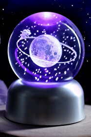 NORTHSTARSTORE Satürn Çemberinde Yürüyen Kız Led Işıklı Kristal