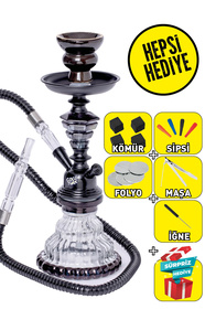 Seçkin Tabacco 3'lü Özel Cam Işlemeli Lüx Nargile Takımı Seti