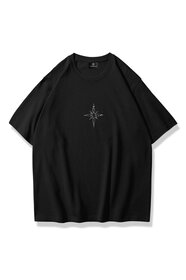 Sekizbiraltı Cactus Jack Baskılı Yıkamalı Siyah Unisex Oversize