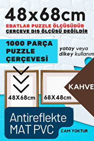 CreaWitch Puzzle Çerçevesi - 48x68 cm 1000 parça Renkli Siyah