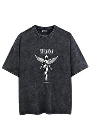 Ginevra Unisex Yıkamalı Led Zeppelin Baskılı Oversize T-shirt