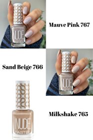 Pastel 3'lü Oje Seti Nude Mauve Pink 767 Nude Sand Beige 766 Nude