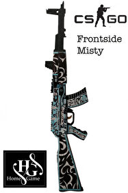 Home Game Ahşap CS-GO Frontside Misty Skin kaplamalı AK-47 Lastik