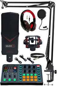 Midex Talent Paket-1 GMX-1 Mikrofon VS13 Ses Kartı Stüdyo Kayıt