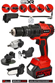 POWER BLACK 58 Vf 5 Ah Metal Şanzıman Çift Akülü Şarjlı Matkap 84