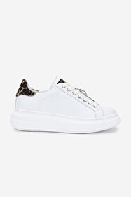 Mario Valentino Kadın Hakiki Deri Beyaz/Nude Sneakers & Spor