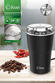 Kiwi 4819 200W 70gr Geniş Kapasite XL Paslanmaz Çelik Kahve ve