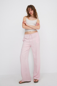 Addax Keten Karışımlı Bağlamalı Wide Leg Pantolon PN16649 - Fiyatı