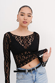 【限定値下げ・新品】andwang Cross lace tanktop 黒 Addax Dantelli Transparan Bluz B1778-C1 - Fiyatı, Yorumları
