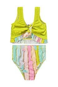 Papiş Kız Çocuk Mayo Sevimli Panda Ayıcık Donut Desenli Rahat Hızlı ...