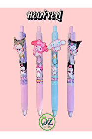 ÖZ OFİS Kuromi My Melody Cinnamoroll Metal Klipsli 0.7mm Uçlu