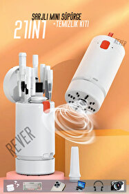 Rever Şarjlı 21in1 Mini Süpürge ve Vakum Tüm Klavye Kulaklık