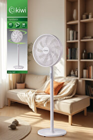 Toto蓄光ガイロープ付きマックワン Kiwi Kfan-7627 Salınım Fonksiyonlu Ultra Sessiz Stand Vantilatör 9