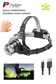 PeakStar Ps-8002 Sensörlü Zoomlu Profesyonel 3000 Lümen Xhp50 Led