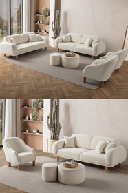 EDSY HOME Regnum Koltuk Takımı 3+3+1+1 Krem Renk - Fiyatı, Yorumları