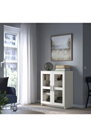 IKEA İKEA HEMNES vitrin, açık kahverengi, beyaz, venge-kahverengi