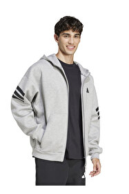 adidas JD4828 M FI 3S FZ Gri Normal Düz Erkek Zip Ceket - Fiyatı
