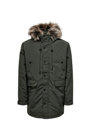 Only & Sons Koyu Yeşil Erkek Mont ONSDREW FUR PARKA OTW - Fiyatı