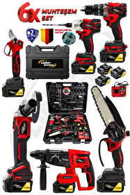 STAXX POWER Muhteşem 6Lı Usta Set Bl Motor Kırıcı Delici +Taşlama