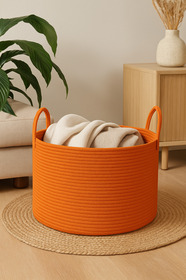 MaVaux Quadra Rectangular Four-Cornered Wicker Jute Basket 30cm X