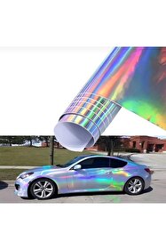 MeyZone Hologram Gökkuşağı Rainbow Folyo Hava Kanallı Araç Döşeme