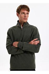 Jeep Haki Erkek Dik Yaka Relaxed Sweatshirt C4WM-SWT4256 - Fiyatı
