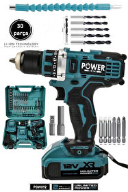 POWER BLACK POWERBLACK 12v Çift Akülü Vidalama Çelik Mandren