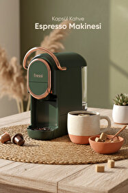 Fressi Espresso & Cappuccino Makinesi Kapsül Kahve Makinesi Yeşil