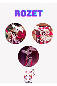Hara Company Hazbin Hotel Animesi Angel Dust Anime Rozet Seti 3'lü