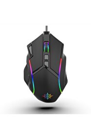 CROW'S TECH X7 Oyun Faresi Kablolu Usb Oyun 7 Düğme Ledli Gaming