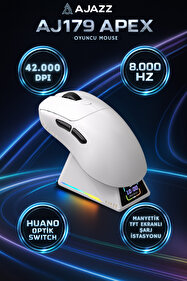 Ajazz Aj179 Apex 8.000 Hz-30.000 DPI, Huano Optik Switch-RGB