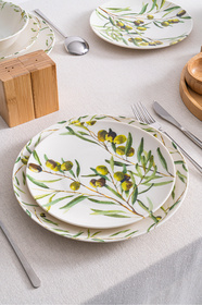 CERATALE Zeytin 6' Lı Pasta Tabağı 20 Cm - Olive - Handmade-tokyo