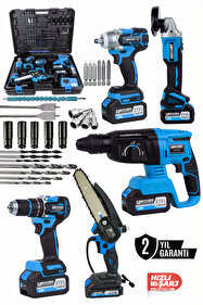 BOM　4点セット POWER BLACK 4 Lü Set 21 V 2 Ah Darbeli Matkap Bijon Somun Sıkma