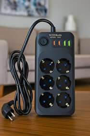 Fulltech Ftr-08 8'li Termal Akım Korumalı 3xusb Li Priz Sadece