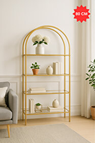 DEKOPRATİK - Mona Gold Kitaplık Dekoratif Aksesuar Rafı Mutfak