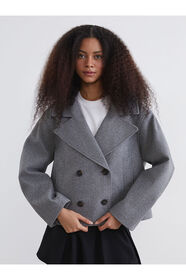 LC Waikiki XSIDEGri Kruvaze Yaka Kadın Kaşe Ceket - Fiyatı, Yorumları