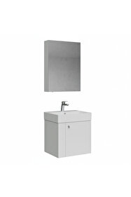 VitrA Ardea 69571 Banyo Dolabı Seti Kapaklı, 60 Cm, Parlak Beyaz