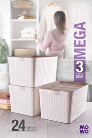 Mowo Home Mega 3'lü mix 24 Lt Çok Amaçlı Dolap Içi Düzenleyici