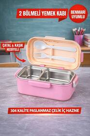 Karaca Fusca Çatal Kaşıklı Lunch Box/Yemek Taşıma/Saklama Kutusu
