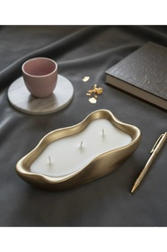 BalibeeCandle Dekoratif gold kasede Luxury Soya Wax dekoratif mum