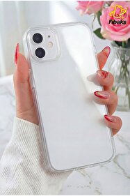 Fibaks iPhone 12 Pro Max Kılıf Kamera Korumalı Yumuşak Şeffaf Ince