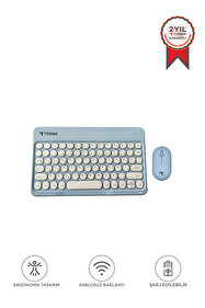 Torima TMK-08 Mavi Kablosuz Bluetooth Klavye Mouse Seti - Fiyatı