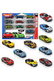 Toysan 10lu Speed Racer Metal Araba 10 Adet Metal Yarış Arabası