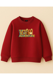 Bear様 fasardi Super Bear Adventure Baskılı Oversize 3 İplik Şardonsuz