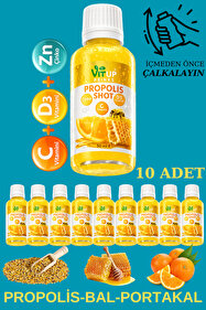 VİTUP PROPOLİS SHOT Çinko D3 C Vitamini 10 Adet 50 ML (CAM ŞİŞELİ