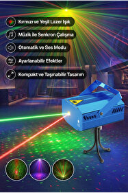 モチーフライト　LEDクリスタルビーズ・バイオリン　JOA-192 DEMPOWER Kırmızı Yeşil Lazer Sahne Işığı Müzik Senkronlu DJ Parti