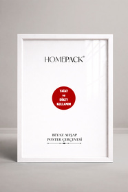 HOMEPACK 35X50 CM Beyaz Ahşap Çerçeveli Poster Çerçevesi, Boş