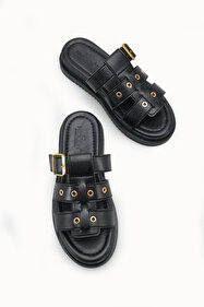 Fox Shoes Y973518609 Bej Kalın Tabanlı Kadın Terlik - Fiyatı